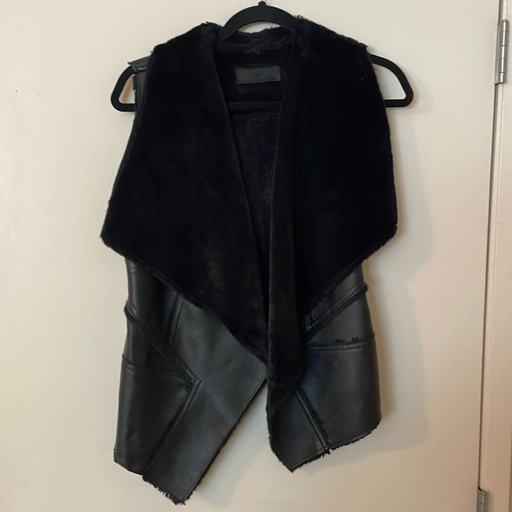 Faux leather vest xs